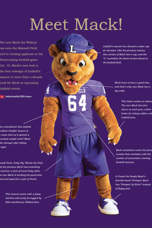 A photo of Mack, the new mascot