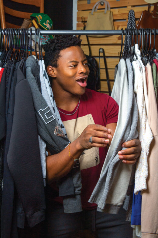 Artie Johnson ’21 checks out the Cat Closet
