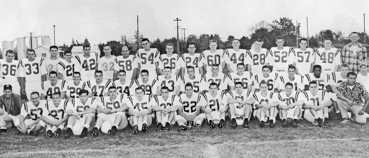 Linfield's 1956 football team photo