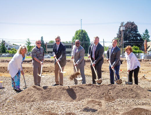 ceremonial groundbreaking for Linfield's new science complex