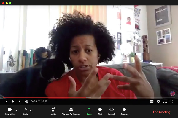 Guest speaker on Zoom during WildX meeting