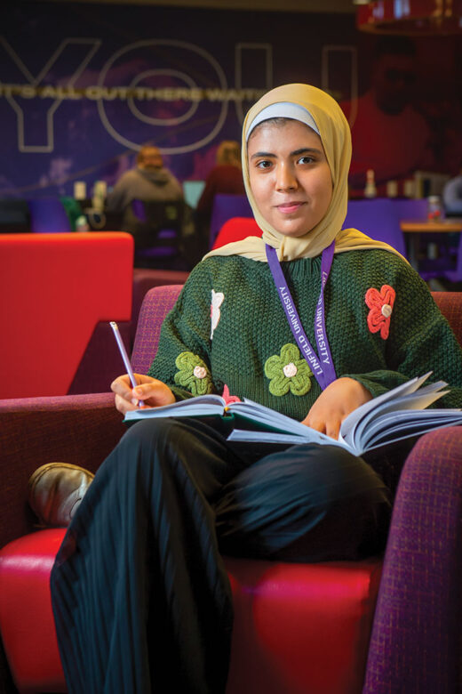 Nada Elekiaby, Linfield international studen from Egypt, studying in Riley student center