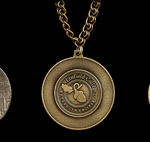 Linfield's three presidential medallions