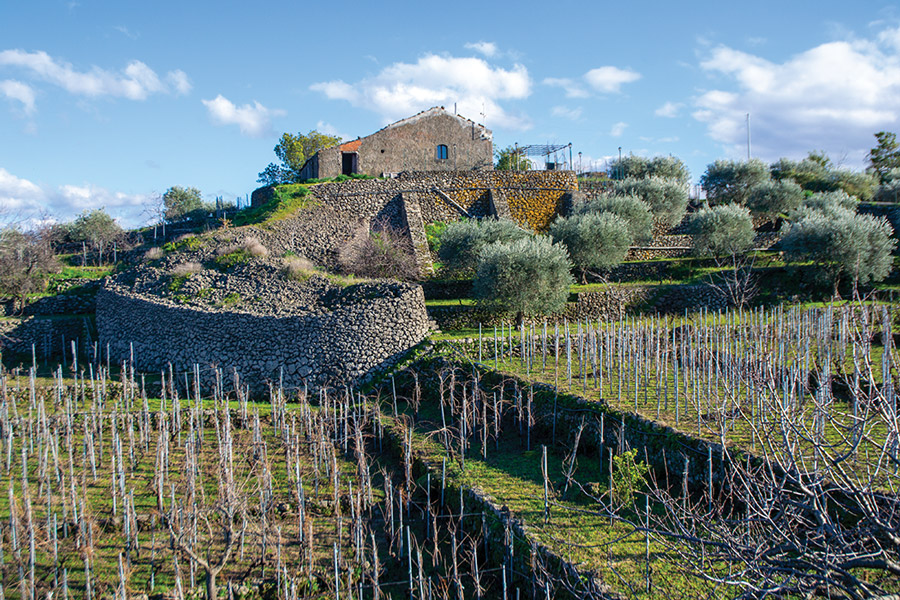 Stone terraces in Sicily