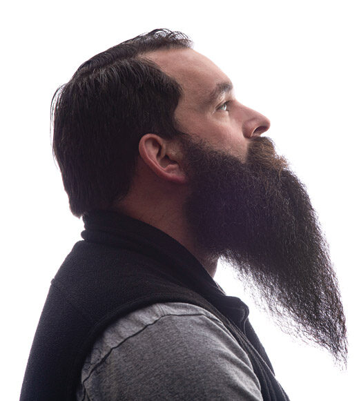 Side profile of Bill Hurliman and his beard.