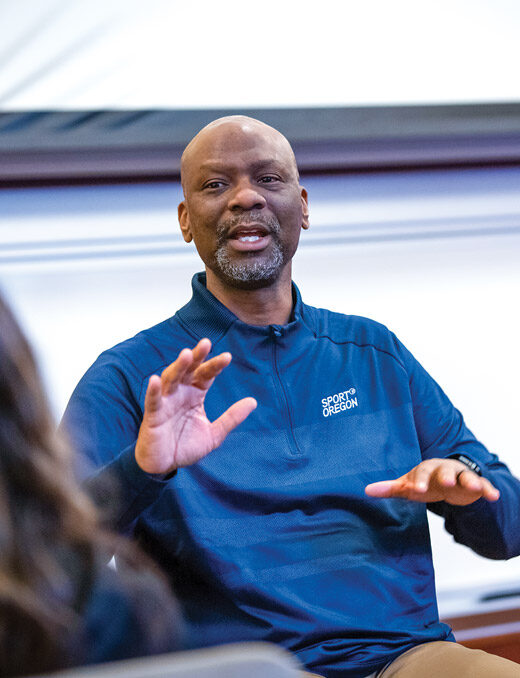 Damian Williams teaching in class.