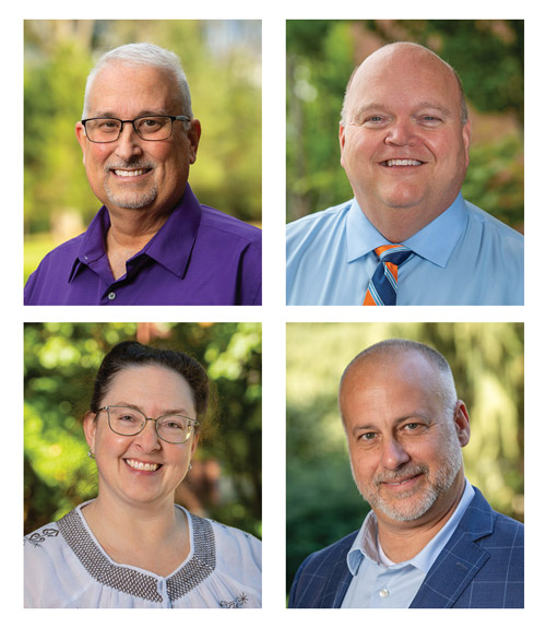 Portraits of Jeff Mackay, Paul Smith, Michele Tomseth and Mike Wenz.