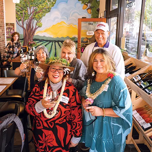 Alumni at a wine tasting event.