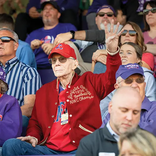 crowd shot at the Homecoming football game.