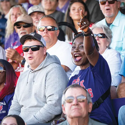 crowd shot at the Homecoming football game.
