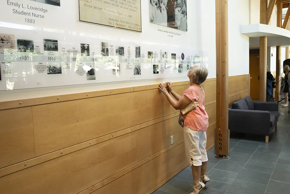 An attendee viewing the exhibit.